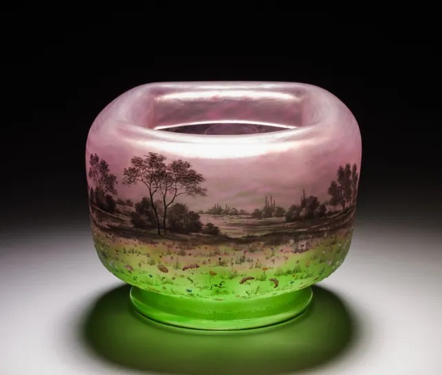 Daum, Coupe à décor de paysage, vers 1900