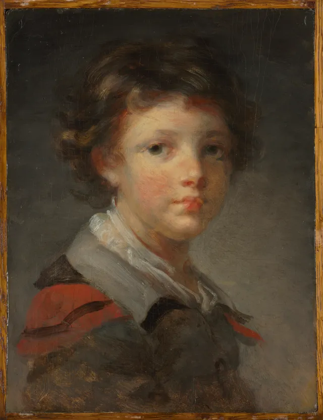 Jean Honoré Fragonard, Jeune garçon au manteau doublé de rouge, années 1780