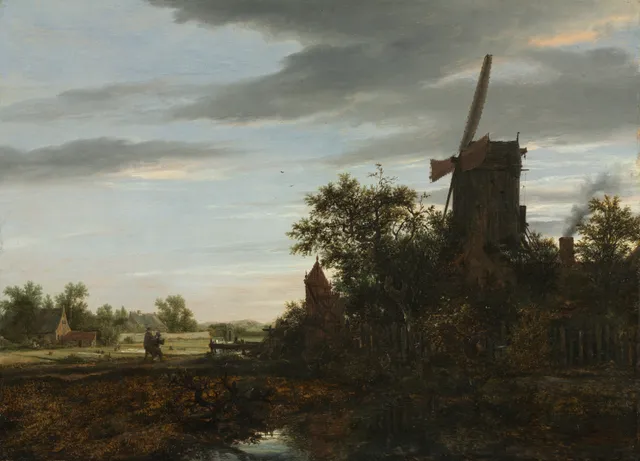 Jacob van Ruisdael, Paysage au moulin à vent, 1646